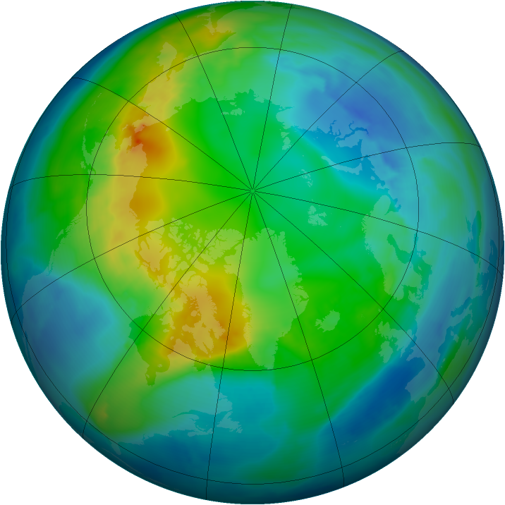 Arctic ozone map for 05 November 2010